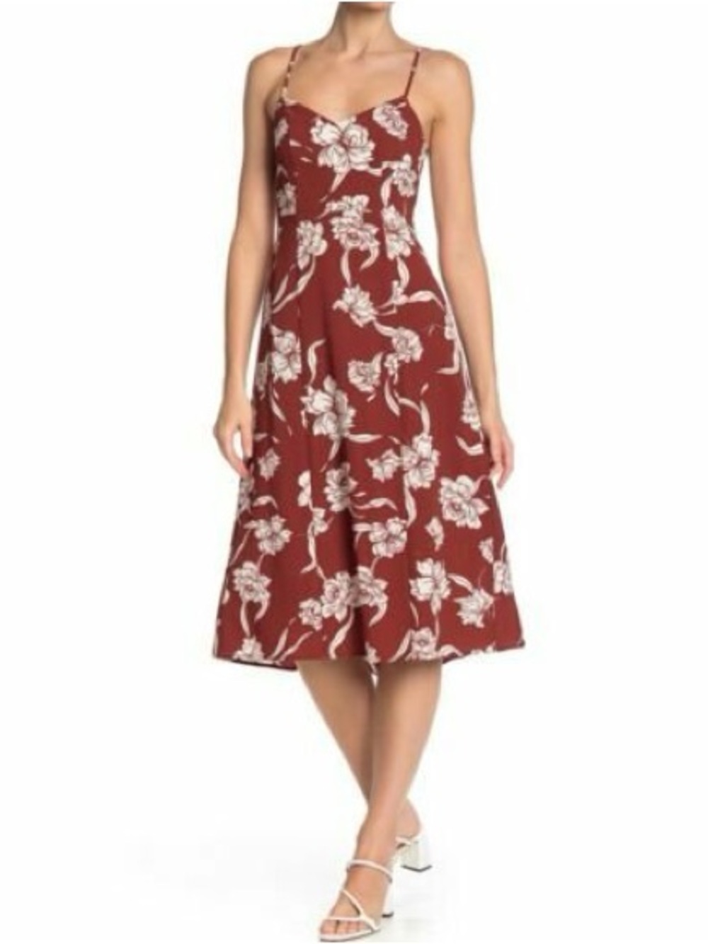 Show Me Your Mumu Carissa Dress Red Floral Midi Sundress S